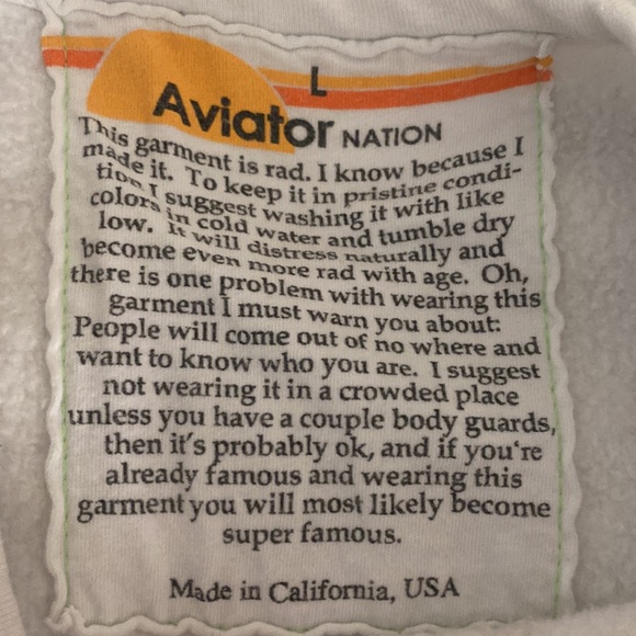 Aviator nation white aspen sweatshirt - Picture 2 of 2